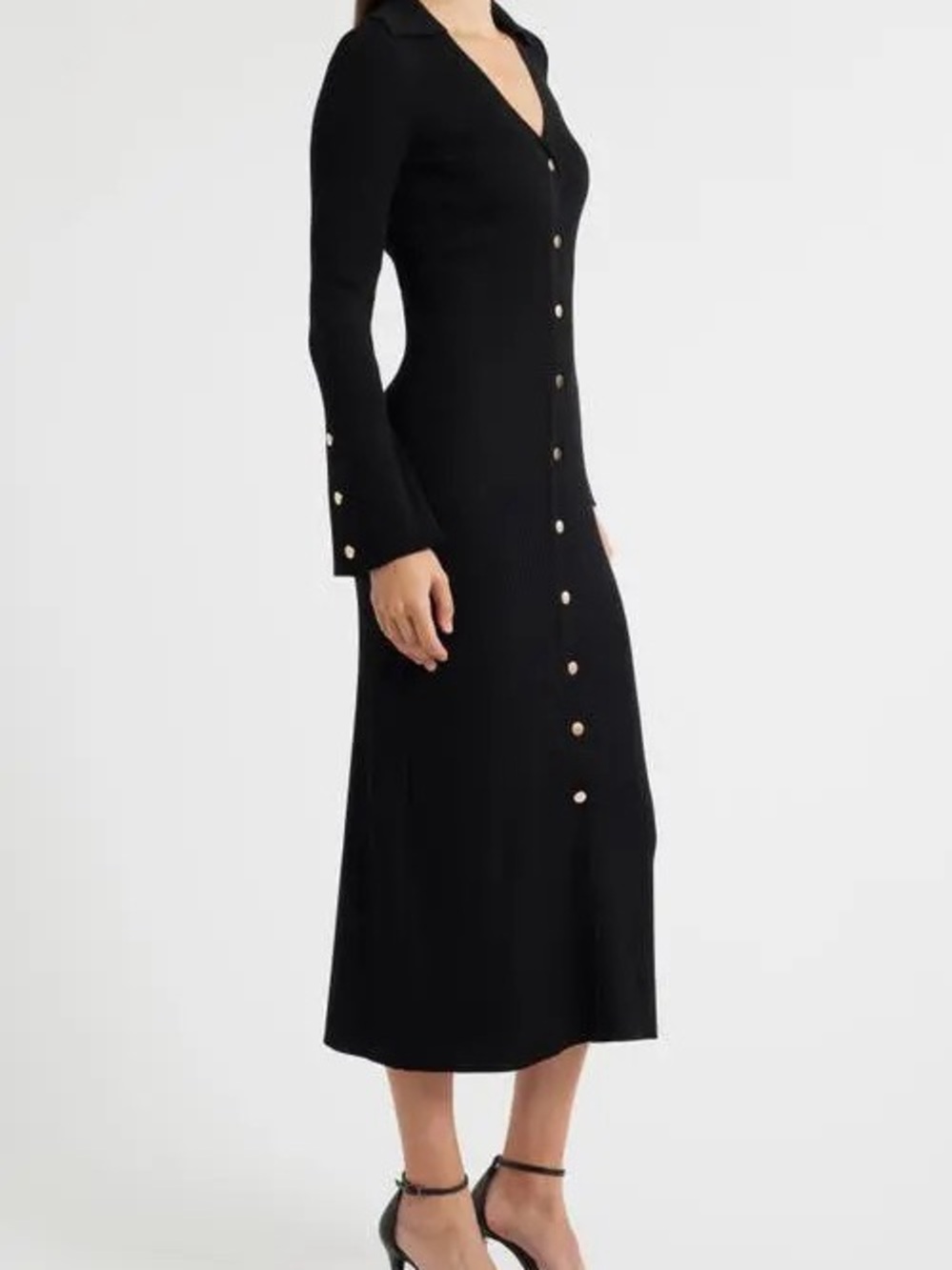 Julia Jordan Olive Green Collared Ribbed Maxi Sweater Dress - NWOT - Picture 2 of 7